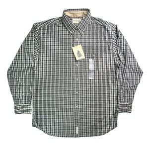Fieldmaster Vintage Cotton Plaid Button Down Mens Size M Beige Green L/S NWT